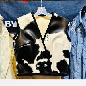 Black and White Sleeveless Vest